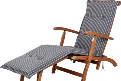 Produktbild von Auflage Deckchair Florence 0709 grau-weiß gestreift 190x49x6 cm KETTtex