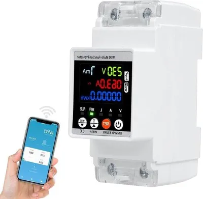 Image de Compteur électrique WiFi, 63 A CA 230 V, détection de surtension et de sous-tension, réglable à 220 V