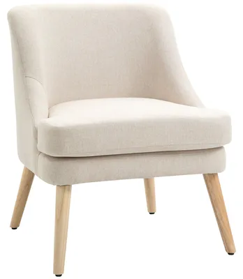 Image de Fauteuil - Fauteuil de relaxation - Fauteuil à accoudoirs - Fauteuil inclinable - Fauteuil relax - Beige - Design scandinave