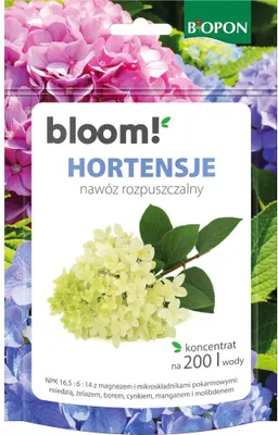 Zdjęcie produktu dla Nawóz rozpuszczalny do hortensjii BIOPON Bloom! 200G