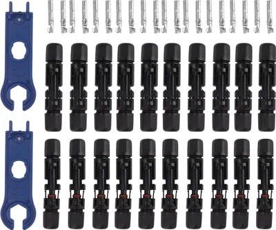 Produktbild von Solar-Steckverbinder mit 10 Paar Steckern und Buchsen, wasserdicht, flammhemmend, für Solarmodule, Kabelverbinder