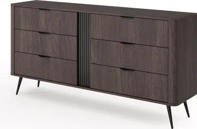 Produktbild von BETTSO Kommode ARVIS - Luxus Design, 6 Schubladen, Eiche Dunin + Schwarz