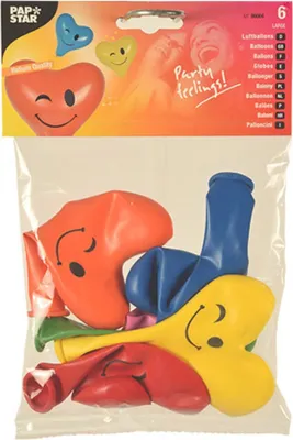 Produktbild von PAPSTAR Luftballons "Blinky Heart" farbig sortiert