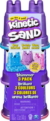 Produktbild von Spin Master Kinetic Sand - Schimmer Sand 3er Pack, Spielsand, (340