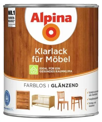 Produktbild von Alpina Klarlack für Möbel 750 ml farblos glänzend