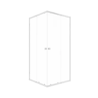 Immagine prodotto di Cabina doccia 90x90 MARWELL Flexi 77-90x77-90-190 cm Doccia ad angolo con profili regolabili in alluminio di alta qualità in argento opaco Cabina doccia a battente