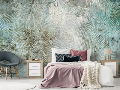 Produktbild von Vlies Fototapete Blätter 400x280 cm Tapeten Wandtapete XXL Natur Botanik Pflanzenmotiv Line Art f-A-10114-a-a