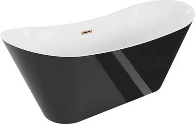 Produktbild von Mexen Celia freistehende Badewanne 170 x 75 cm, weiß/schwarz, Überlauf roségold - 52331707575-60
