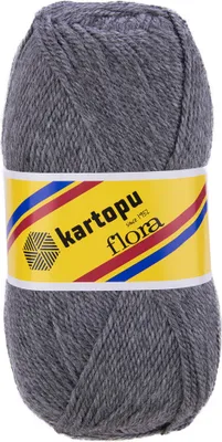 100g Strick-Häkel-Garn KARTOPU FLORA K1002 mittelgrau meliert