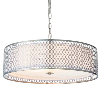 Image de Suspension Cordero | 3 ampoules | 10 W E27 | Métal/tissu/verre