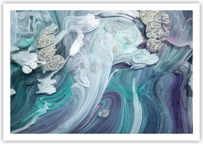 Produktbild von Poster - Poster ohne Rahmen - Abstraktion dreidimensional blau - 100x70 cm - Wand Bild - Wanddeko - Wandbilder - Kunstposter - Wandposter - Bilder - Kunstdruck - Wanddekoration - P2XAA100x70-4726
