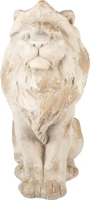 Image de Clayre & Eef Figurine de décoration Lion 50x30x62 cm Beige Céramique