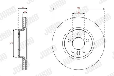 Produktbild von 2x JURID Bremsscheibe 563712JC-1 57mm 11 8kg 332mm