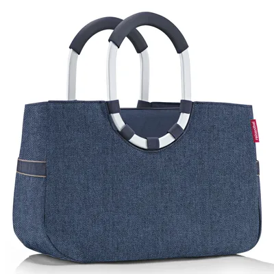 Produktbild von reisenthel loopshopper M, Einkaufstasche, Herringbone Dark Blue, 12 L, OS4113