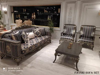 Image de Ensemble de canapés confortables 3+1+1 Canapé avec table basse 4pcs Set Groupe Rembourrage