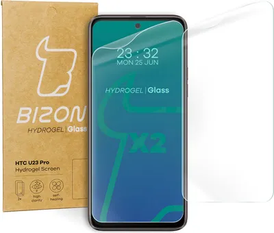 Produktbild von Bizon Glass Hydrogel Displayschutzfolie für HTC U23 Pro, 2 Stück