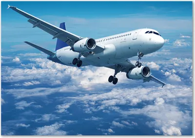 Produktbild von Tulup® Glas-Bild - 100 x 70 - Wandbild aus Glas - Wandkunst - Wandbild hinter gehärtetem Sicherheitsglas - Fahrzeuge - Flugzeug Wolken - Blau