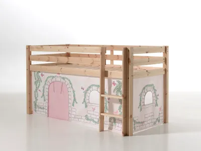 Produktbild von Spielbett Pino mit Textilset Vorhang "Birdy"