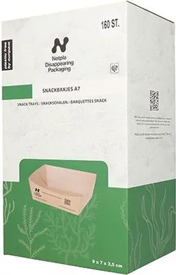 Produktbild von Snacktrays, Pappe "NOTPLA" 3,5 cm x 7 cm x 9 cm braun