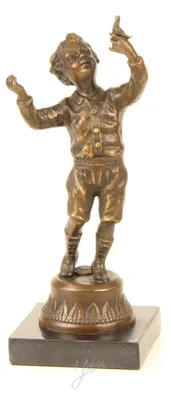 Productafbeelding van Een Bronzen Spelende Jongen H: 23 Cm