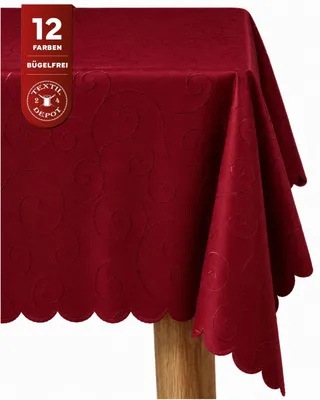 Produktbild von Tischwäsche Ranken Schnörkel rot - 90 x 90 cm