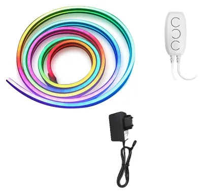 Productafbeelding van LED neonstrips, muziek synchronisatie, bediening via app en afstandsbediening, RGBIC, 5 meter, 12V, WiFi