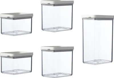 Produktbild von Mepal - Vorratsdosen Omnia - Vorratsdose mit Deckel für Trockene Lebensmittel - Küchenaufbewahrung & Organisation - Frischebox stapelbar & luftdicht - Spülmaschinenfest - 5.6 l - Nordic white