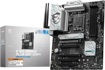 Image de Carte Mère MSI B760 GAMING PLUS WIFI, DDR4, LGA 1700, 128 Go max, ATX, Wi-Fi 6