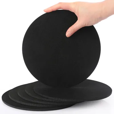 Produktbild von Set mit 6 runden Filz-Untersetzern für Töpfe und Gläser - Durchmesser 20 cm - Schwarz