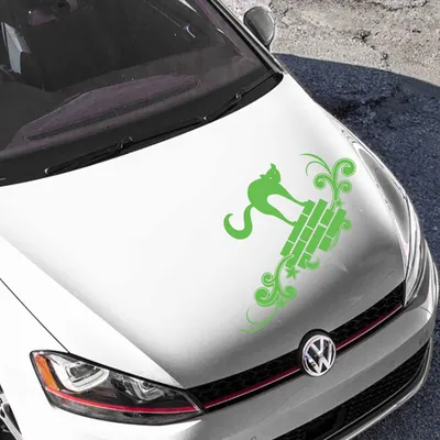 Produktbild von Aufkleber - Autoaufkleber Moonlight Kitty 104cm x 60cm lindgrün - Tuning Carystyling Heckscheibe Auto