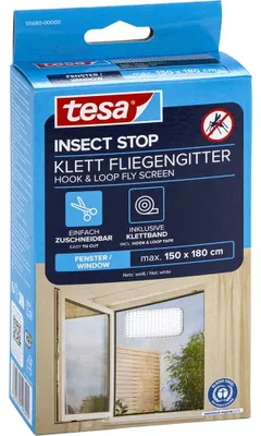 Immagine prodotto di tesa Insect Stop STANDARD zanzariera per finestre - zanzariera tagliabile a misura - protezione dalle zanzare senza forare - 1 x zanzariera bianca - 150 cm x 180 cm