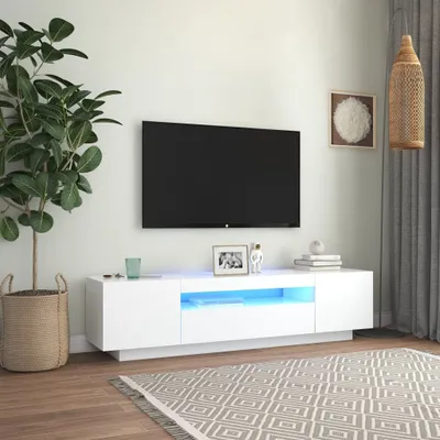 Produktbild von Ankonbej TV-Schrank mit LED-Leuchten Weiß 160x35x40 cm