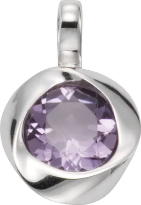 Produktbild von F Anhänger 925/- Sterling Silber 2,9cm weiß Amethyst rosa 390240034