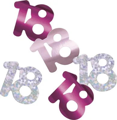 Produktbild von Konfetti rosa pink silber Zahl 18