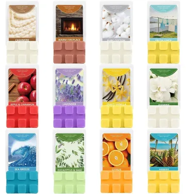 Obrázok produktu pre Vonná sviečka do aromalampy, 12 vôní, sójová, vo forme voskových kúskov, darčeková sada, 12 x 35 g
