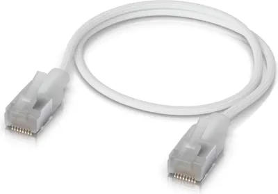 Obrázok produktu pre Ubiquiti UACC-Cable-Patch-EL-C6A-0.3M-W, 0,3 m, Cat6a, RJ-45, RJ-45, Priesvitné, Biela