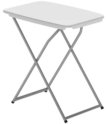 Produktbild von Klappbarer und tragbarer Campingtisch mit 5 verstellbaren H?henstufen, Tischplatte aus HDPE und Metallgestell, 75 x 50 x 73,5 cm, wei?