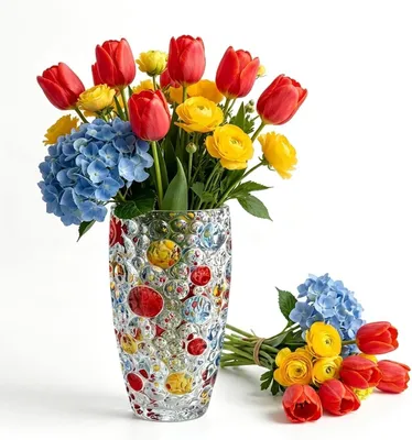 Produktbild von Glas Blumenvase 25x12 cm, Kristall, goldfarben bernsteinfarben, für Wohnzimmer