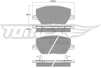Produktbild von TOMEX brakes Bremsbeläge Satz Vorne Bremsklötze für JEEP Compass (MP, M6) TX 18-17