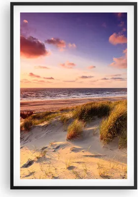 Produktbild von Gerahmtes Poster - Schwarzer Rahmen - Meer Strand Düne - 61x91,5 cm - Wand Bild - Wanddeko - Wandbilder - Kunstposter - Wandposter - Bilderrahmen - Bilder - Kunstdruck - Wandbild - P2BPA61x91-3540