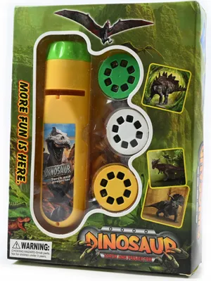 Zdjęcie produktu dla Dinozaur Projektor Latarka 24 Slajdy + Zestaw Figurek Dinozaury 12Szt