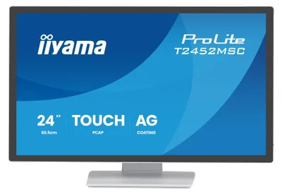 Produktbild von iiyama ProLite T2452MSC-W2AG - LED-Monitor - 61 cm (24") (23.8" sichtbar) - Touchscreen - 1920 x 1080 Full HD (1080p) @ 120 Hz - IPS - 420 cd/m² - 1300:1 - 5 ms - HDMI, DisplayPort - Lautsprecher - weiß, Matte