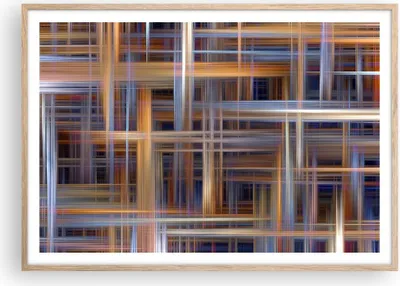 Produktbild von Gerahmtes Poster - Rahmen in heller Eiche - Abstraktion modern - 100x70 cm - Wand Bild - Wanddeko - Wandbilder - Wandposter - Bilderrahmen - Bilder - Kunstdruck - Wandbild - P2NAA100x70-3430