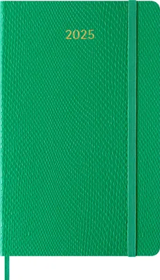 Produktbild von Moleskine Precious & Ethical 12 Monate Wochen Notizkalender 2025, L/A5, Liniert, Weicher Einband, Mamba Grün mit Box