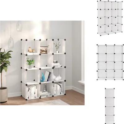 Immagine prodotto di vidaXL Sistema di scaffalatura con 12 cubi in PP trasparente - Scaffali e armadi per scarpe