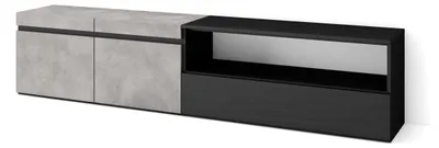TV-Lowboard 200x45x35 cm, Zement, für TVs bis 80"