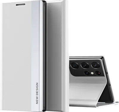 Immagine prodotto di Galaxy S21 Ultra Case, LaimTop Finto cuoio Magnetic Flip Stand Case per Samsung Galaxy S21 Ultra 5G Bianco
