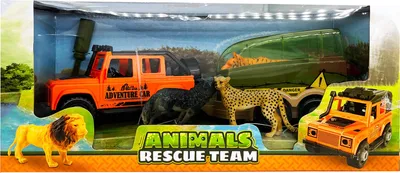 Produktbild von 4x4 Safari Auto Spielset mit Tieren und Anhänger - Lernspielzeug
