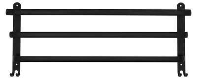 Image de Porte-serviettes mural avec 3 barres, en acier inoxydable noir