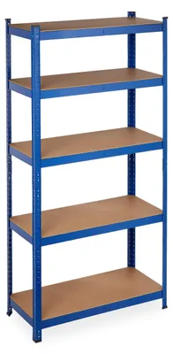 Immagine prodotto di Scaffale in metallo - Scaffalatura blu a 5 ripiani - 180 x 90 x 40 cm - Blu
